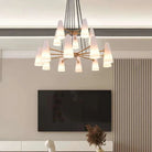 2 - Tier White Porcelain Round Chandelier - Blushlighting