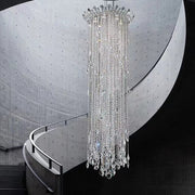 Light Luxury Crystal Tassel Pendant Chandelier Indoor Light Fixture for  Staircase/High-Ceiling Lobby/Loft