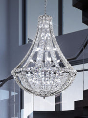 Oversized Long Luxury Empire Crystal Pendant Chandelier for Staircase/Big Hallway/Hotel Lobby