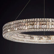 Stunning Oversized Modern Ring Pendant Light/Round Crystal Chandelier for Living/Dining Room/Bedroom