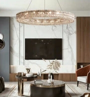 Stunning Oversized Modern Ring Pendant Light/Round Crystal Chandelier for Living/Dining Room/Bedroom