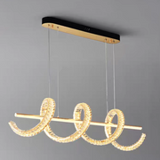 Modern Gold Art Light Luxury Crystal Pendant Chandelier for Dining Room/Kitchen Island