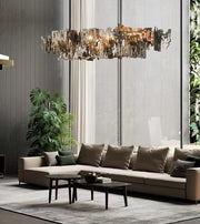 Extra Large Post-modern Art Irregular Iron Pendant Chandelier for Living/Dining Room