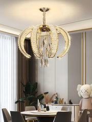 Moden Art Avant Lantern Crystal Pendant Chandelier for Living/Dining Room