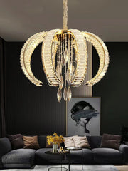 Moden Art Avant Lantern Crystal Pendant Chandelier for Living/Dining Room