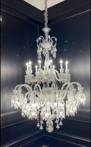 Luxury Royal Large White Multi-layers Candle Crystal Chandelier  For Living Room/Hall Decoration