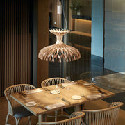 Designer Style Art Handmade Wooden Dome Pendant Chandelier for Dining Room/Living Room
