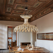 Designer Style Art Handmade Wooden Dome Pendant Chandelier for Dining Room/Living Room