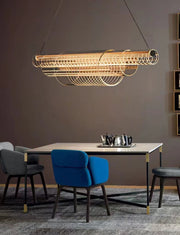 Blushlighting Art Long Multi-Layer Cylinder Avant Pendant Chandelier for Dining Room