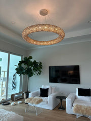 Hallow Round Crystal Led Ring Chandelier 32'' 41" 59"