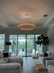 Hallow Round Crystal Led Ring Chandelier 32'' 41" 59"