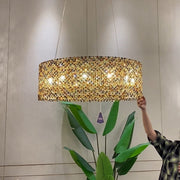 Italian Modern Light Luxury Round Crystal Chandelier Decorative Light Fixture For Living Room/Dining Room