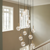 1/3/6/13-Globes Clear/White Glass Pendant Chandelier