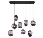 Modern Smoky Gray Glass Chandelier for Dining Room/Kitchen Island