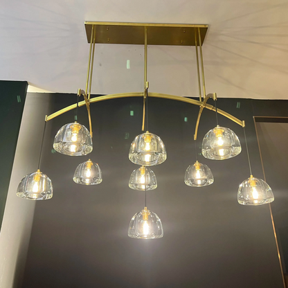 Hemispheae Modern Glass Linear Chandelier 54'' 72''