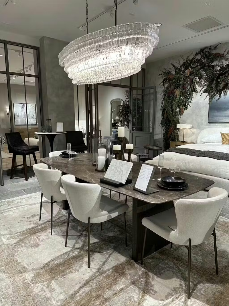 Ghiaccio Glass Oval Chandelier 54''65''