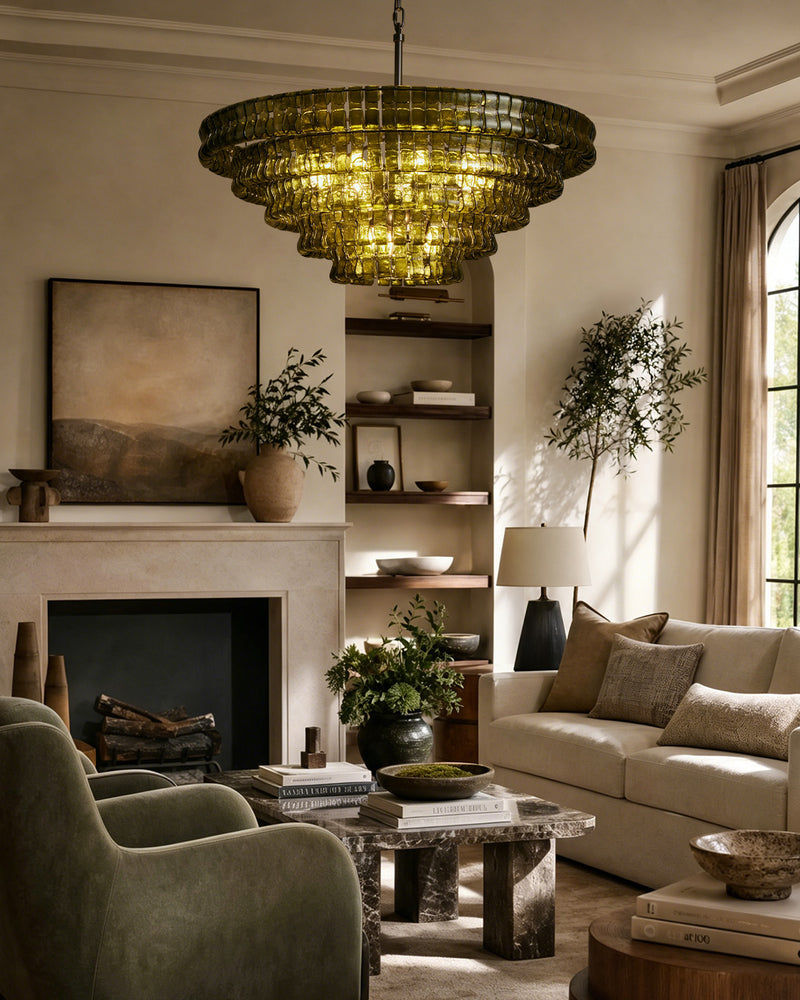 2/ 3 Rings Flush Mount Living Room Chandelier Crystal Bedroom Ceiling Light Fixture