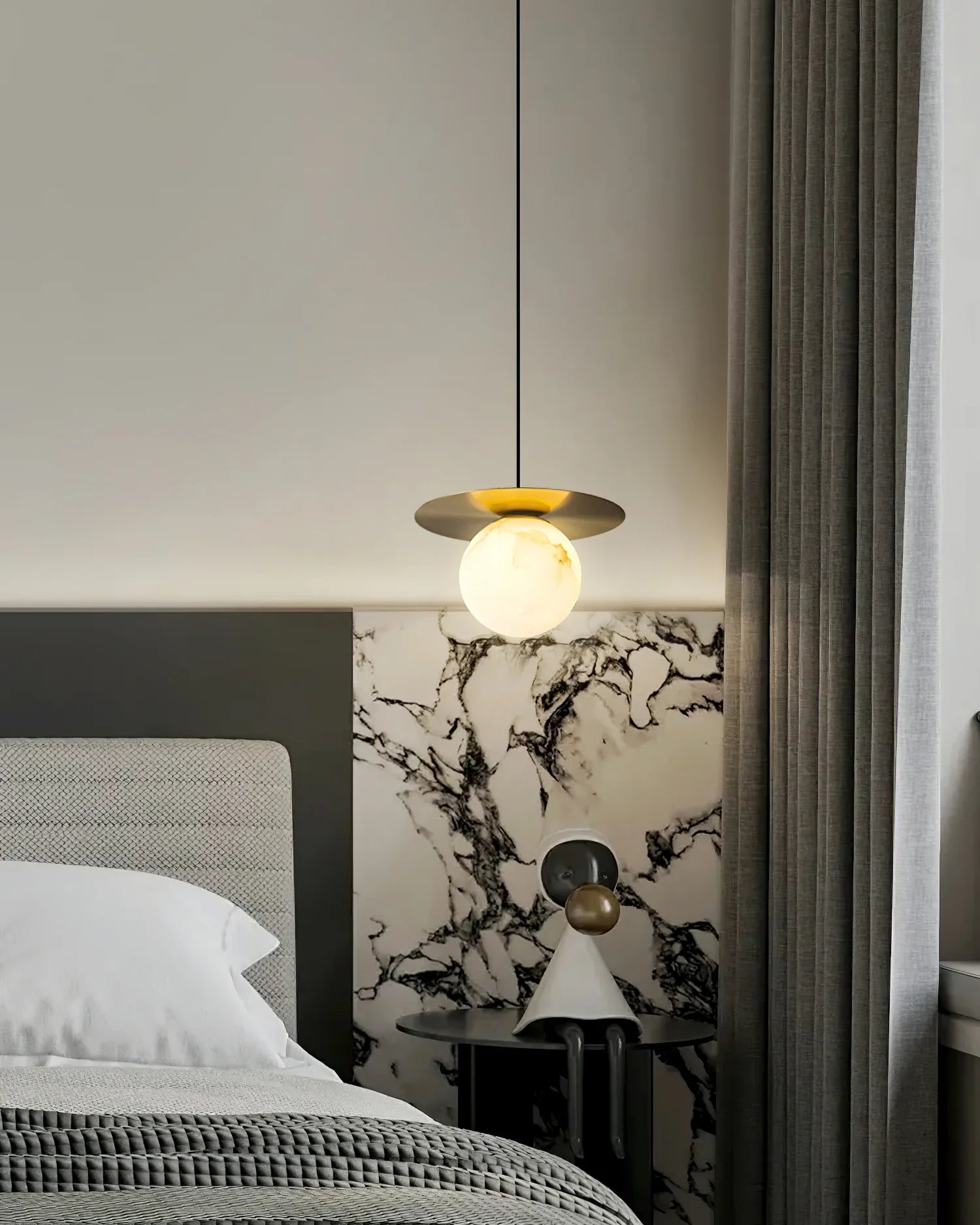 Spanish Alabaster Bedside Pendant Light