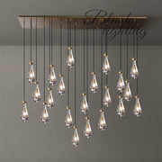 Silas Modern Raindrop Rectangular Chandelier For Dining Room 72"-21-Lights