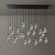 Silas Modern Raindrop Rectangular Chandelier For Dining Room 72"-21-Lights