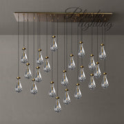 Silas Modern Raindrop Rectangular Chandelier For Dining Room 72"-21-Lights