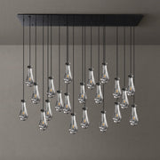 Silas Modern Raindrop Rectangular Chandelier For Dining Room 72"-21-Lights