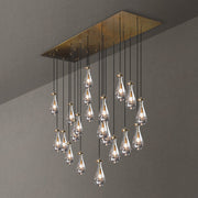 Silas Modern Raindrop Rectangular Chandelier For Dining Room 72"-21-Lights