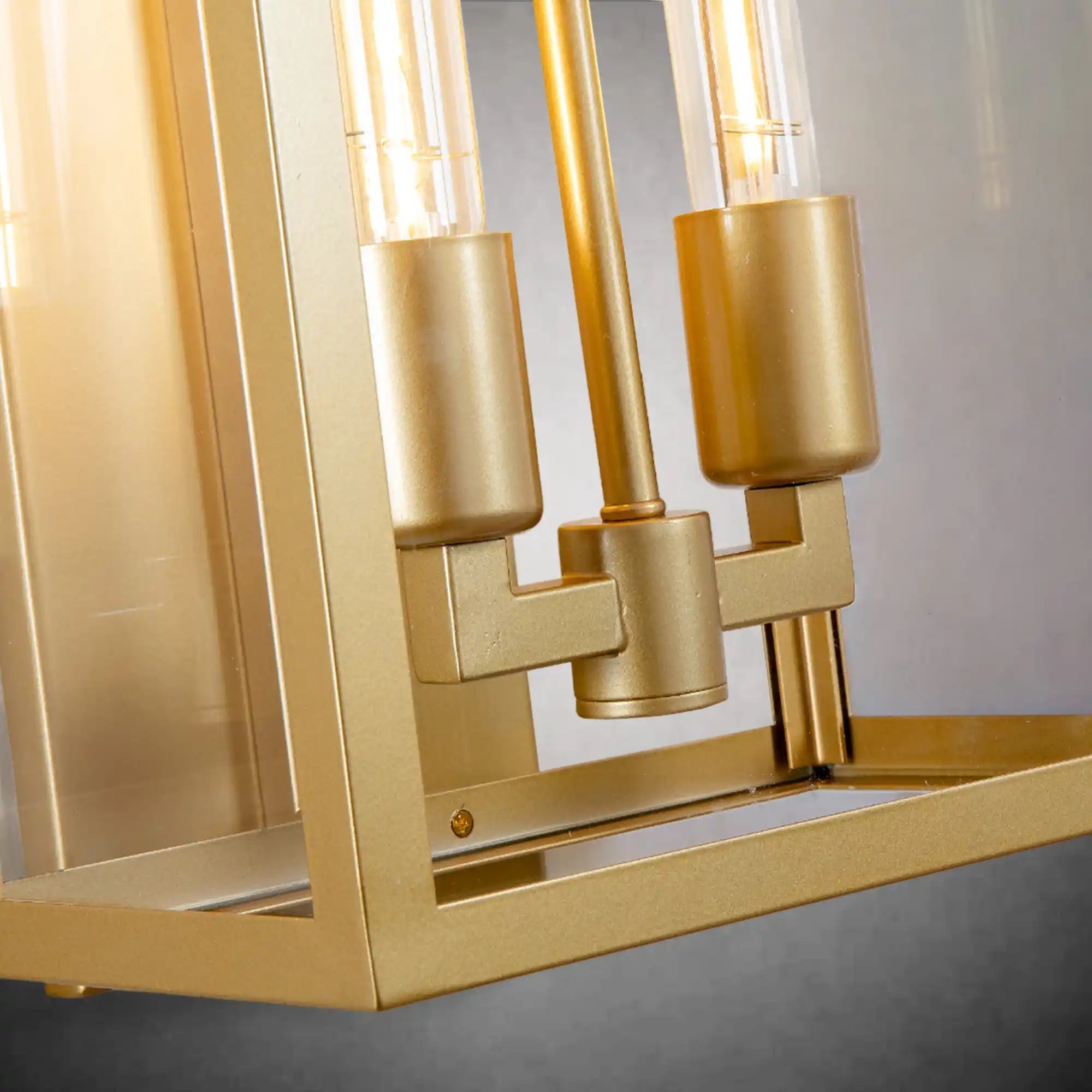 21" Gold Outdoor Wall Sconce with Glass Shade - GoldBlushlighting