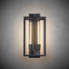 21" Gold Outdoor Wall Sconce with Glass Shade - BlackBlushlighting