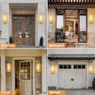 21" Gold Outdoor Wall Sconce with Glass Shade, Waterproof - 21" - Gold - 1packBlushlighting