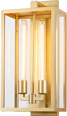 21" Gold Outdoor Wall Sconce with Glass Shade, Waterproof - 21" - Gold - 1packBlushlighting