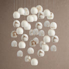 Arica Round Alabaster Chandelier Light in white - bedroom lighting