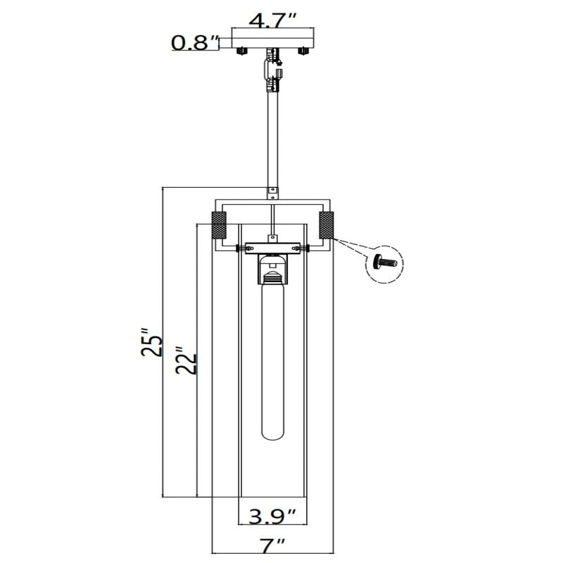 Machine Glass Cylinder Pendant