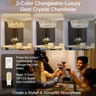 23" Gold Crystal 8-Light Round Chandelier for Elegant Interiors