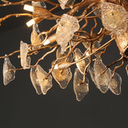 Glass Leaves Modern Branch Chandelier Light D39.3"