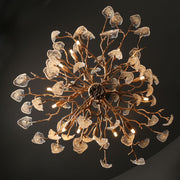 Glass Leaves Modern Branch Chandelier Light D39.3"