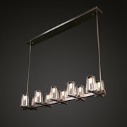 Cielle Island Linear Chandelier Clear Glass for Kitchen