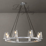 Kiara Modern Glass Round Chandelier 60", Living Room Chandelier