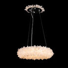 24 - 47 Inch Round Clear Geode Quartz Crystal Ring Pendant Light Modern Chandelier for Living Room - Blushlighting