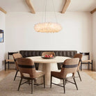 24 - 47 Inch Round Clear Geode Quartz Crystal Ring Pendant Light Modern Chandelier for Living Room - Blushlighting