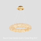 24 - 47 Inch Round Clear Geode Quartz Crystal Ring Pendant Light Modern Chandelier for Living Room - Blushlighting