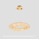 24-47 Inch Round Clear Geode Quartz Crystal Ring Pendant Light Modern Chandelier for Living Room - Diam 31.5''BrassBlushlighting