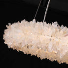 24-47 Inch Round Clear Geode Quartz Crystal Ring Pendant Light Modern Chandelier for Living Room - Diam 31.5''BrassBlushlighting