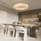 24 - 47 Inch Round Clear Geode Quartz Crystal Ring Pendant Light Modern Chandelier for Living Room - Blushlighting