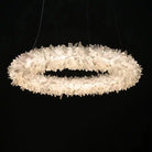 24 - 47 Inch Round Clear Geode Quartz Crystal Ring Pendant Light Modern Chandelier for Living Room - Blushlighting