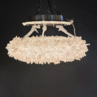 24 - 47 Inch Round Clear Geode Quartz Crystal Ring Pendant Light Modern Chandelier for Living Room - Blushlighting