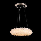24 - 47 Inch Round Clear Geode Quartz Crystal Ring Pendant Light Modern Chandelier for Living Room - Blushlighting
