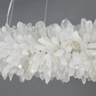 24 - 47 Inch Round Clear Geode Quartz Crystal Ring Pendant Light Modern Chandelier for Living Room - Blushlighting