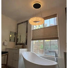 24 - 47 Inch Round Clear Geode Quartz Crystal Ring Pendant Light Modern Chandelier for Living Room - Diam 31.5''BrassBlushlighting