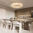 24-47 Inch Round Clear Geode Quartz Crystal Ring Pendant Light Modern Chandelier for Living Room - Diam 40''BrassBlushlighting